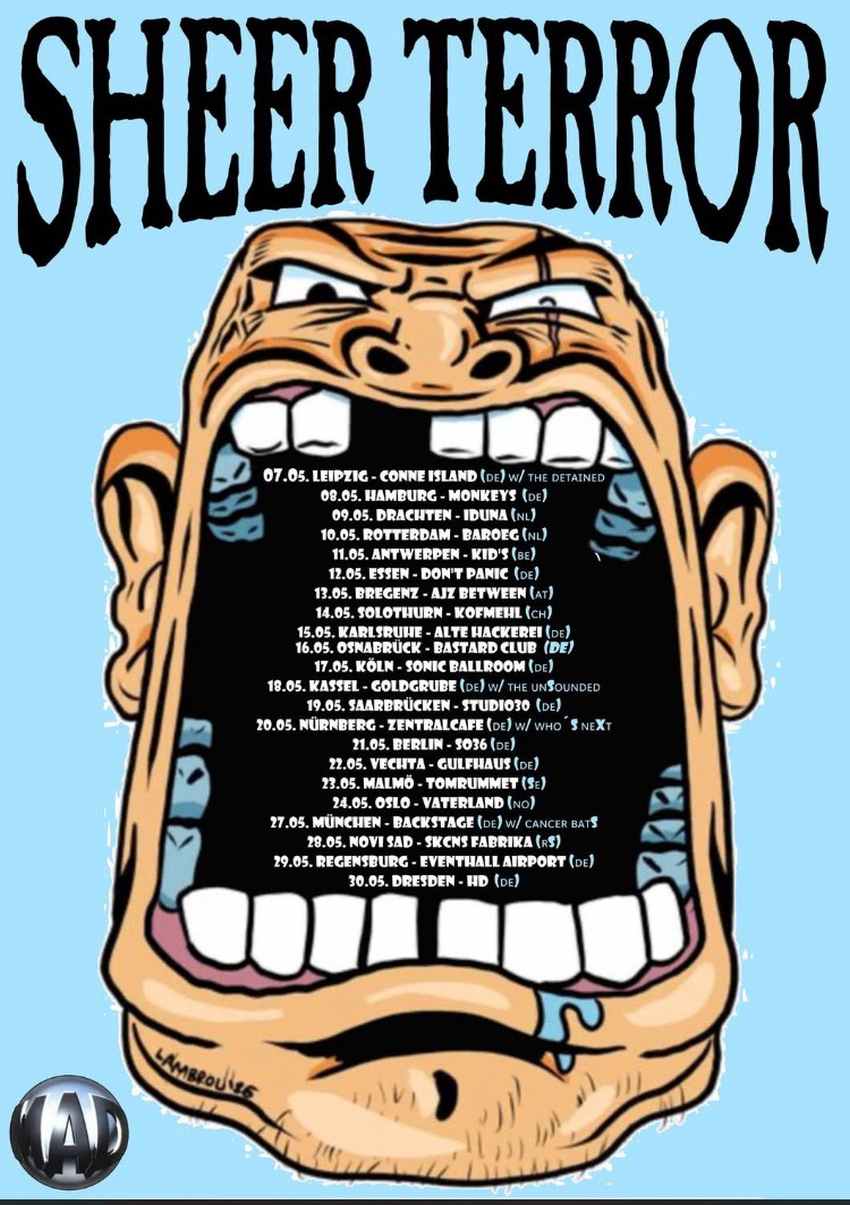 Sheer Terror plakat za evropsku turneju legendarnog NYHC benda